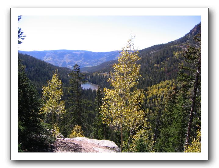 Lake below